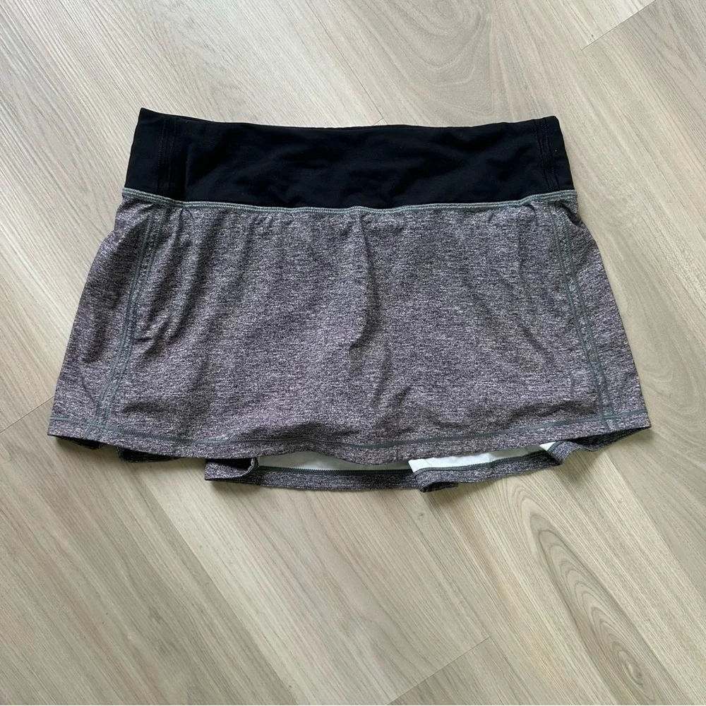 Lululemon Pace Rival Skirt Skort Heather Lux Multi Black Athleisure Women's 6